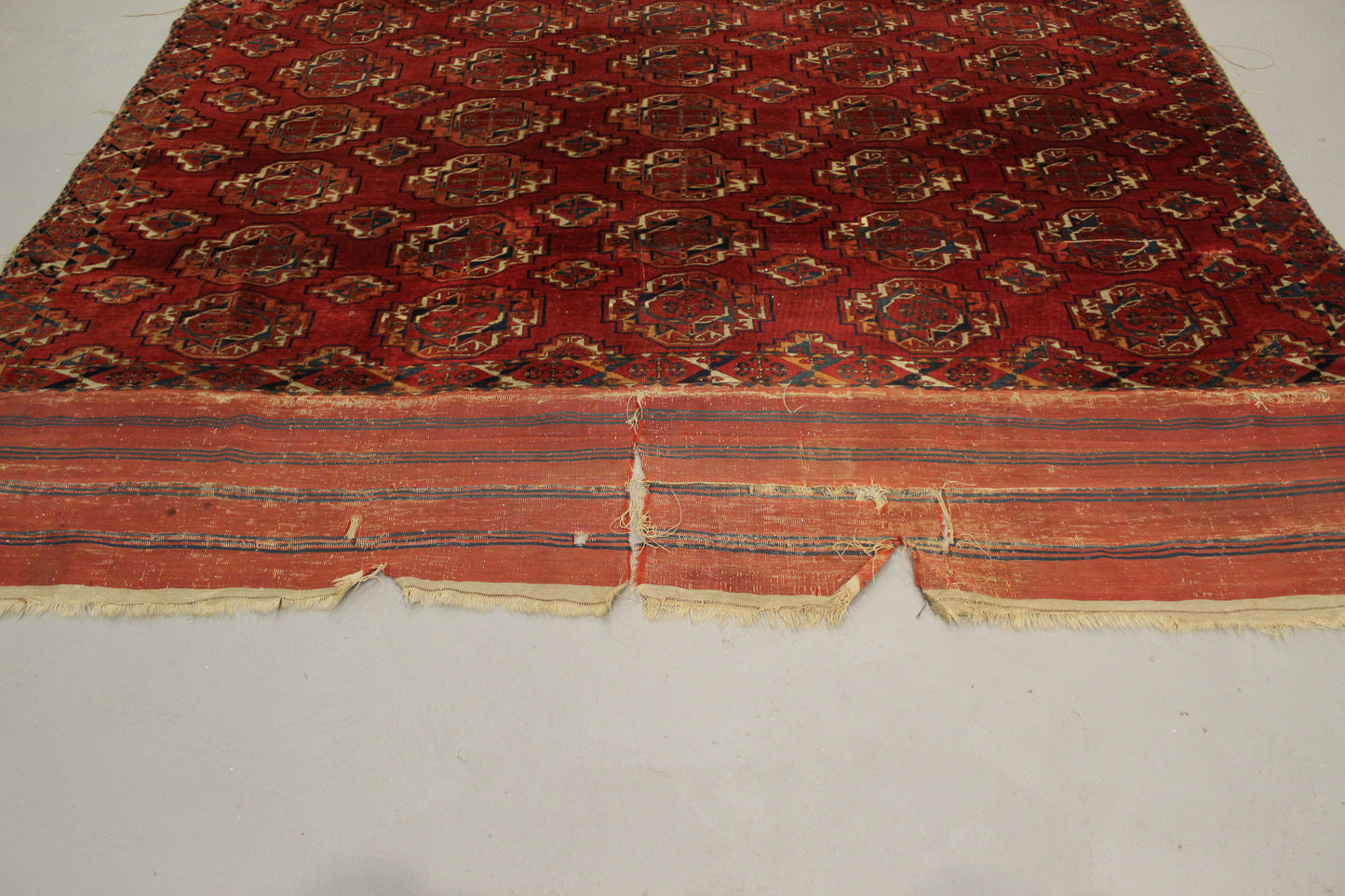 Antik handgeknüpfter Turkmenische Sareg Teppich 330 x 225 cm ca Mitte des 18 Jahrhunderts