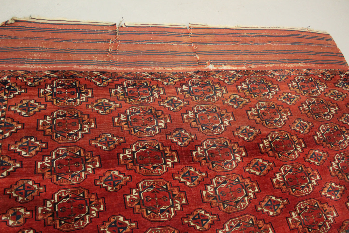 Antik handgeknüpfter Turkmenische Sareg Teppich 330 x 225 cm ca Mitte des 18 Jahrhunderts