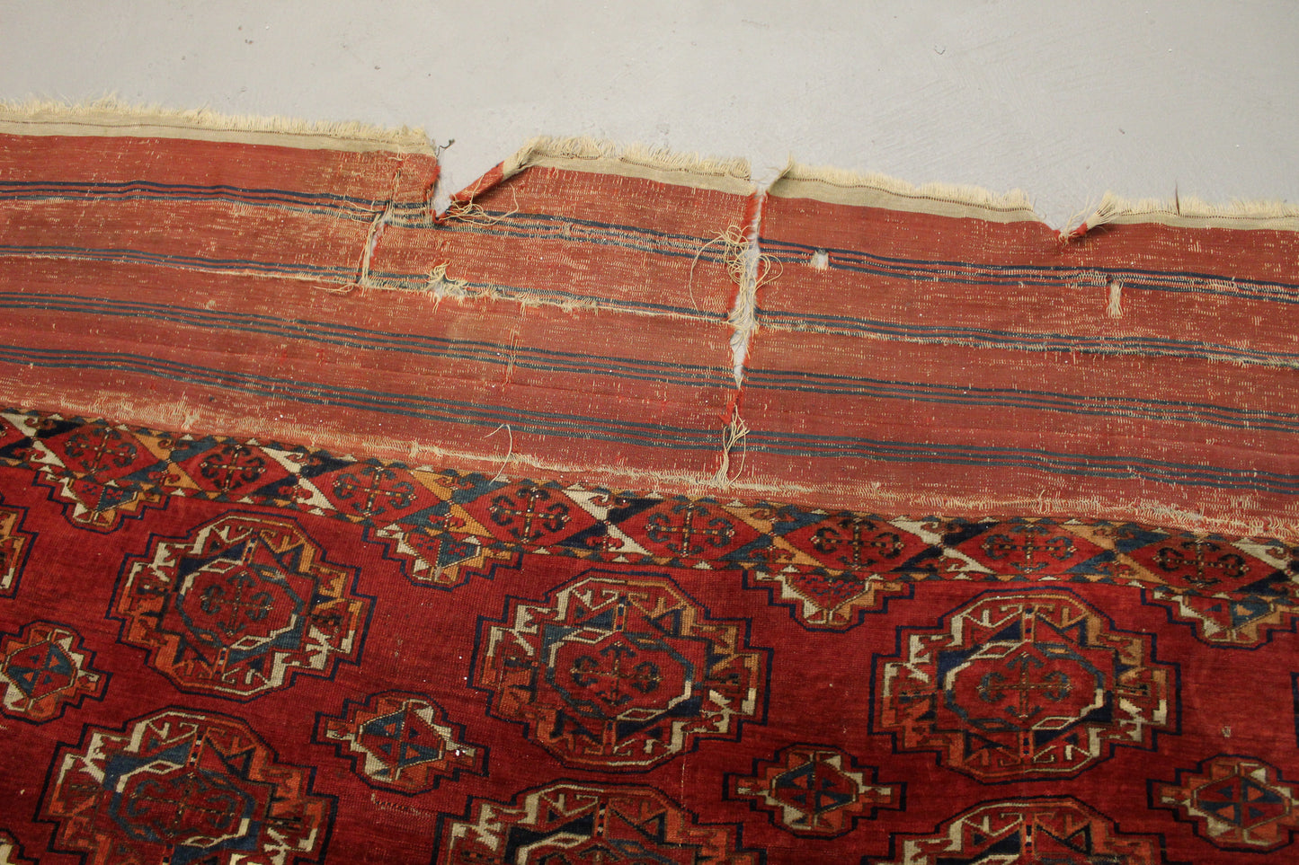 Antik handgeknüpfter Turkmenische Sareg Teppich 330 x 225 cm ca Mitte des 18 Jahrhunderts