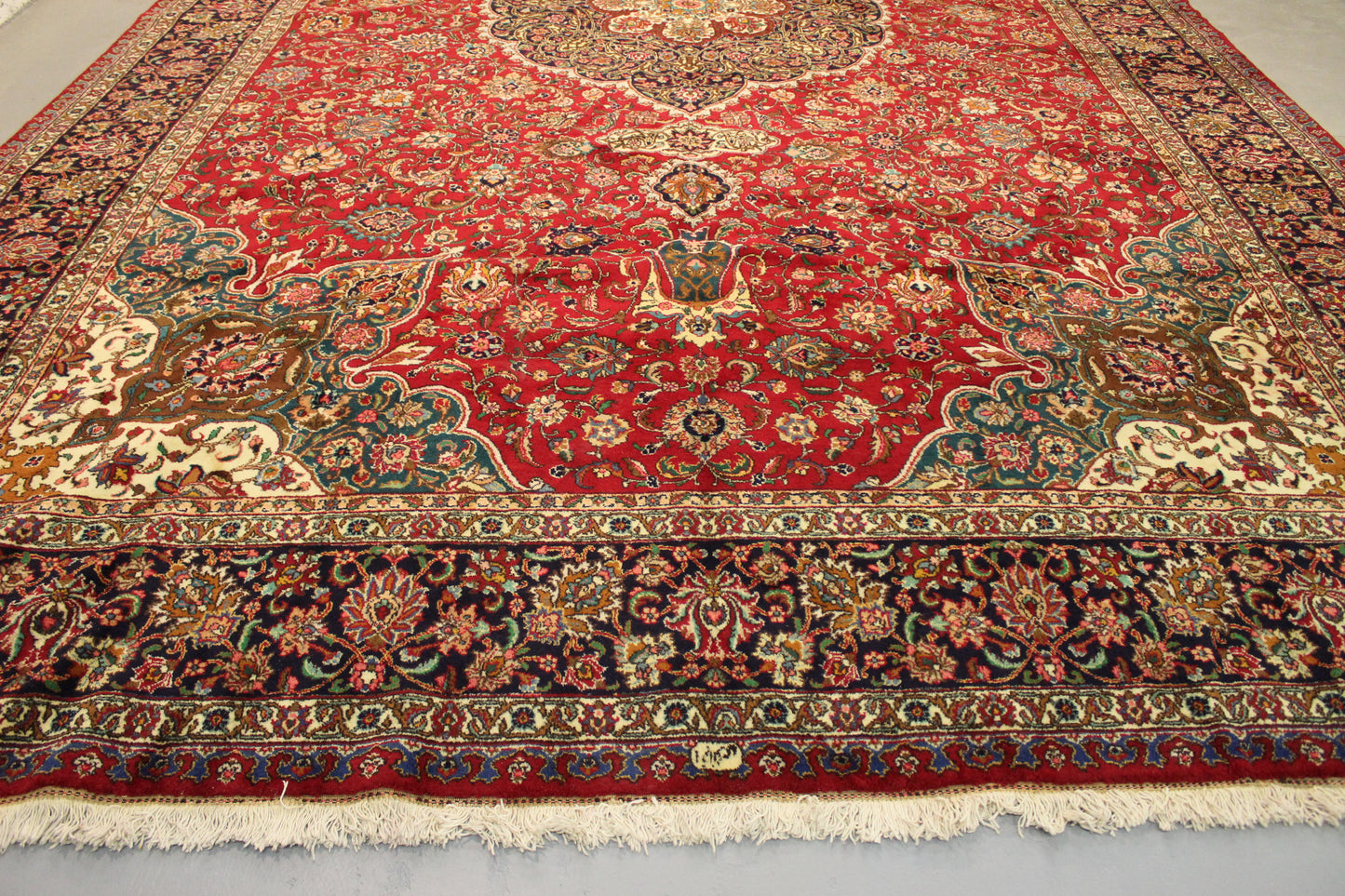 Antik Handgeknüpfter persische Tabriz Teppich 630 x 375 cm top zustand