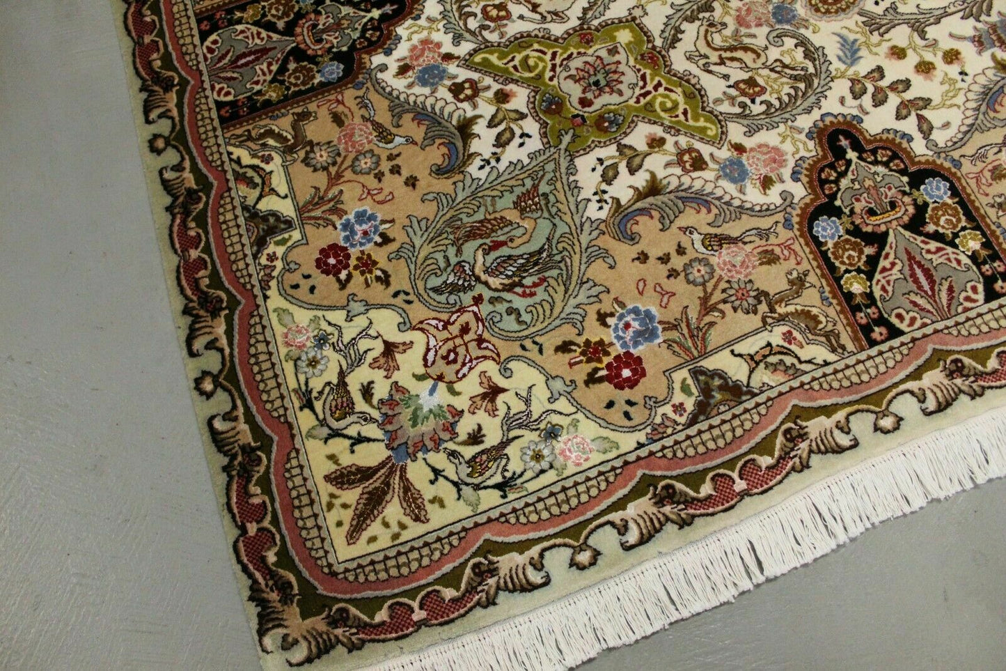 Antik handgeknüpfter persische Täbris Teppich 250 x 250 cm top zustand