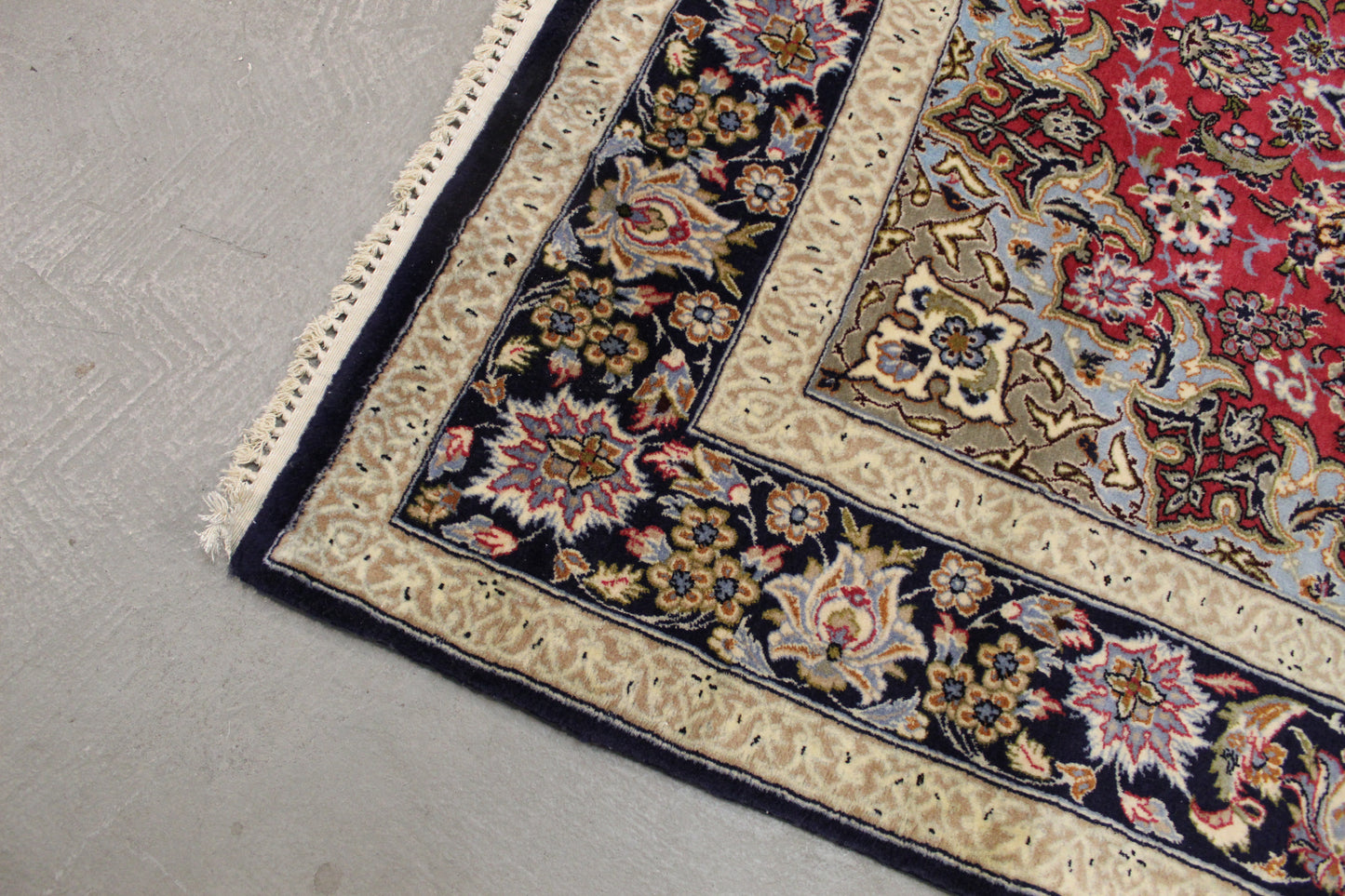 Antik handgeknüpfter Isfahan wolle Seide auf Seide Teppich 175 x 108 cm perfekt