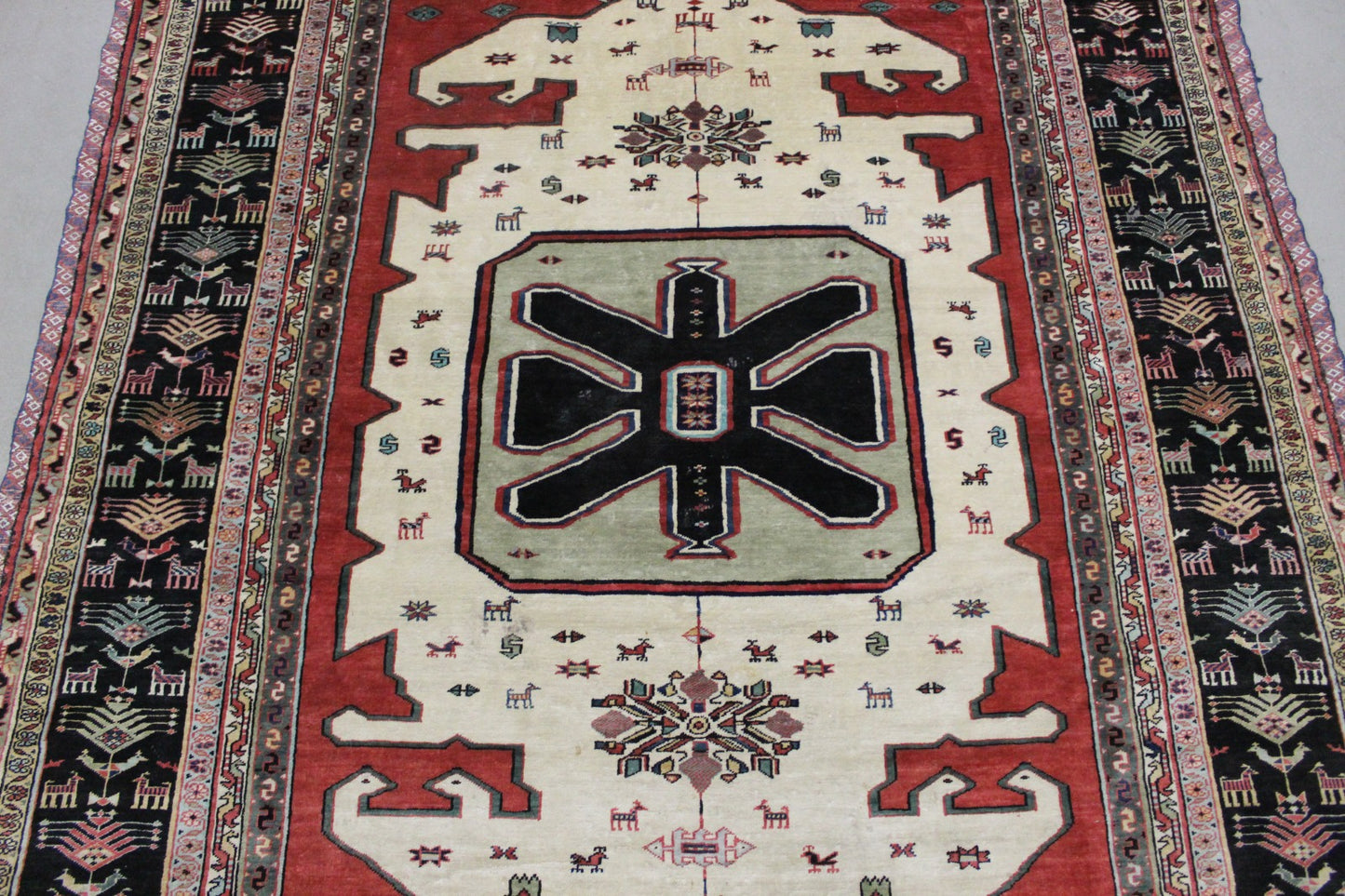 Antik handgeknüpfter Perser Qutschan Seide Teppich 190 x 132 cm top zustand