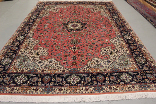 Antik handgeknüpfter wolle mit Seide ( 50 Raj ) tabriz Teppich 360 x 245 cm