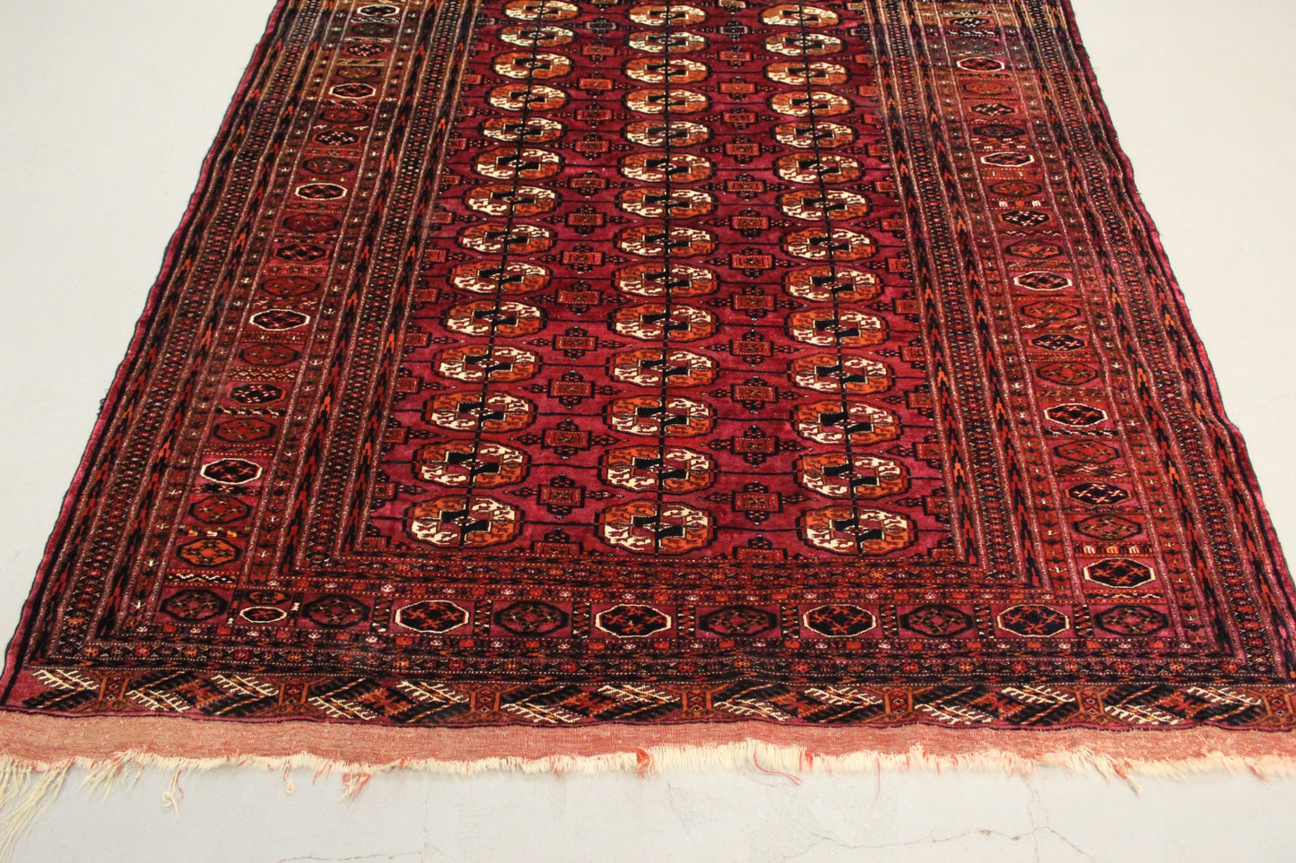 Antik Turkmenische Teppich Teke Seide auf Schurwolle 180 x 160 cm top zustand