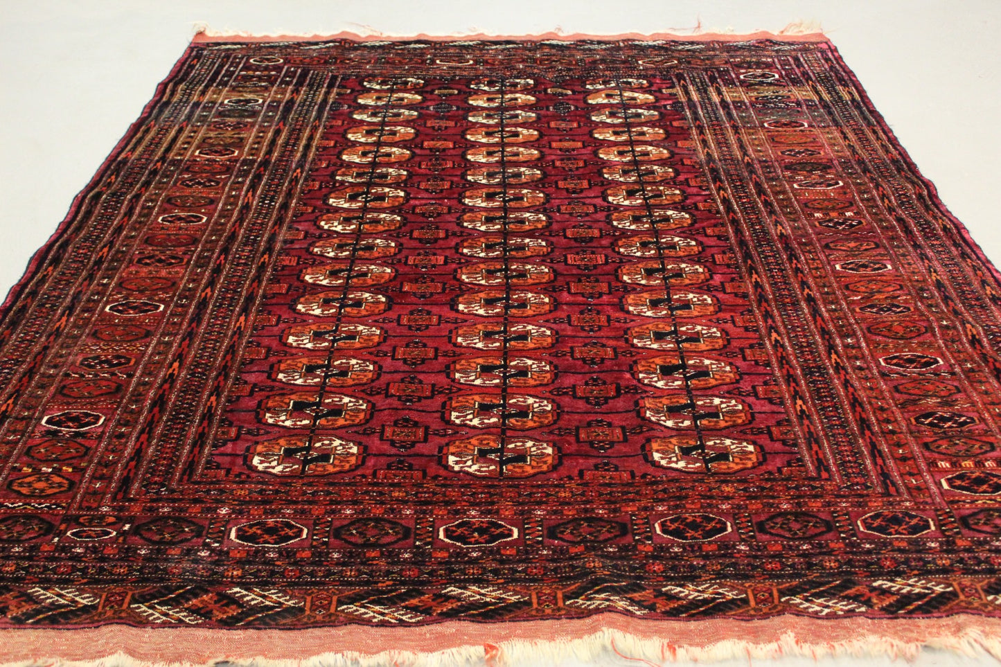 Antik Turkmenische Teppich Teke Seide auf Schurwolle 180 x 160 cm top zustand