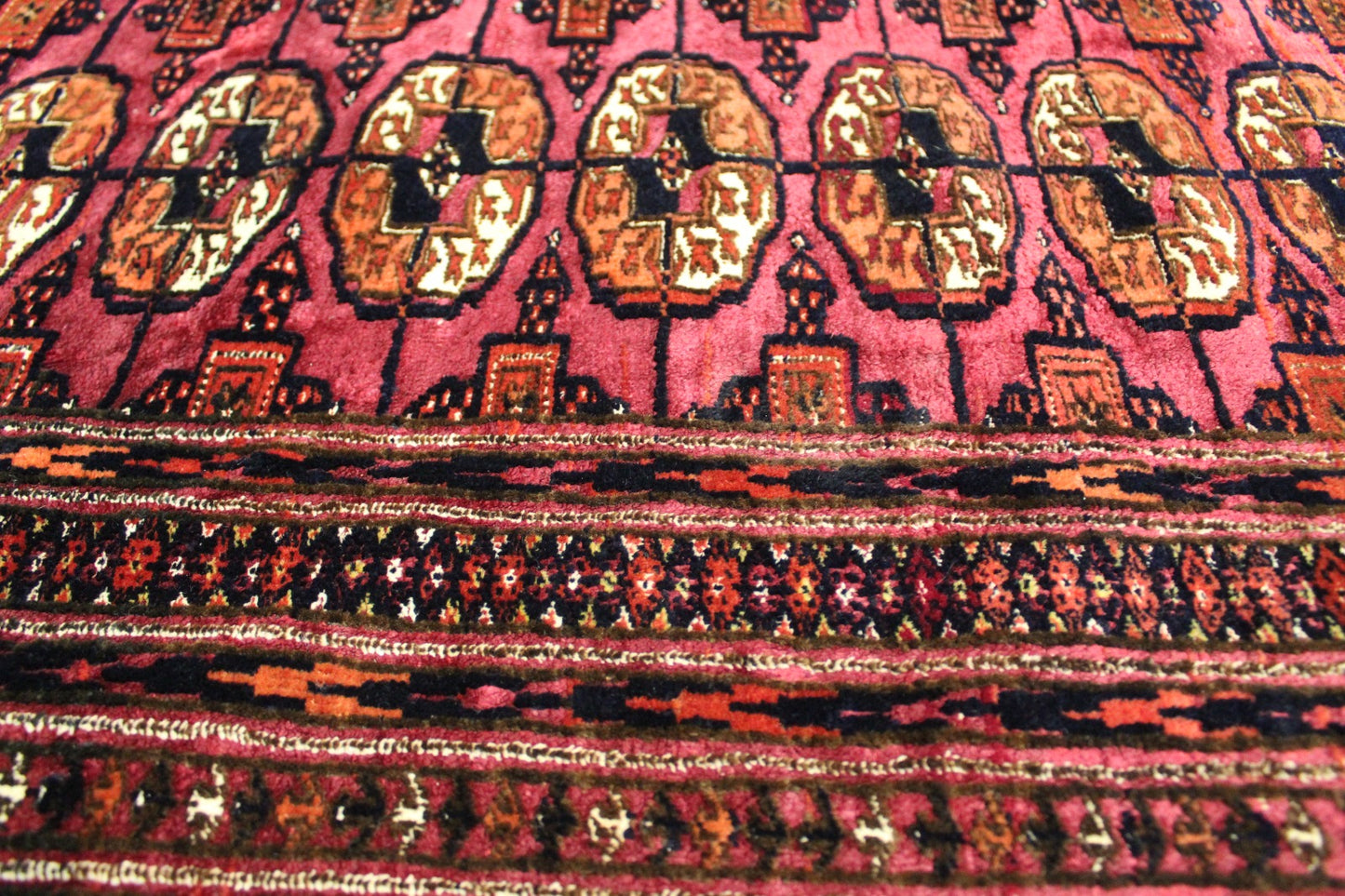 Antik Turkmenische Teppich Teke Seide auf Schurwolle 180 x 160 cm top zustand