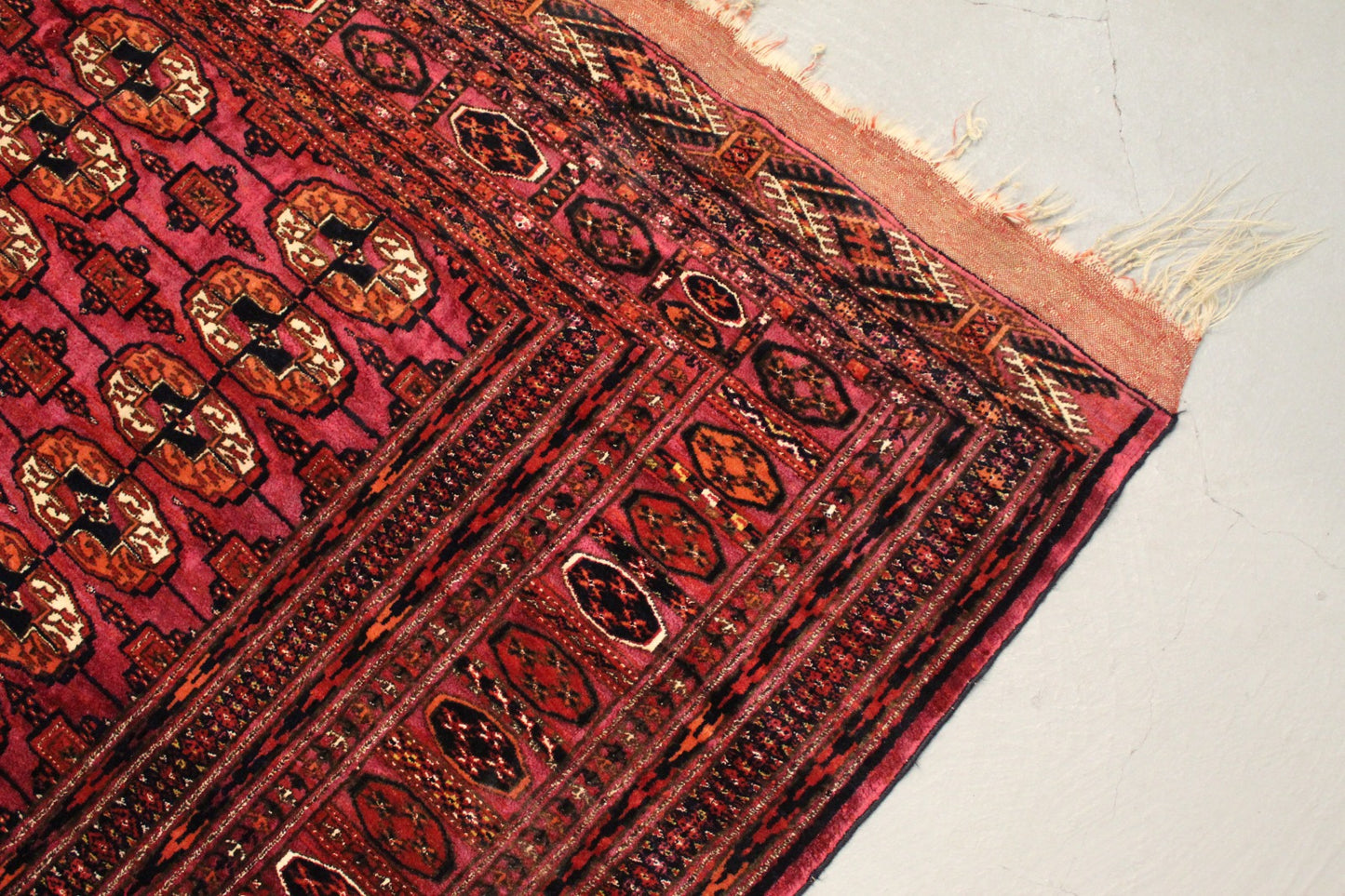 Antik Turkmenische Teppich Teke Seide auf Schurwolle 180 x 160 cm top zustand