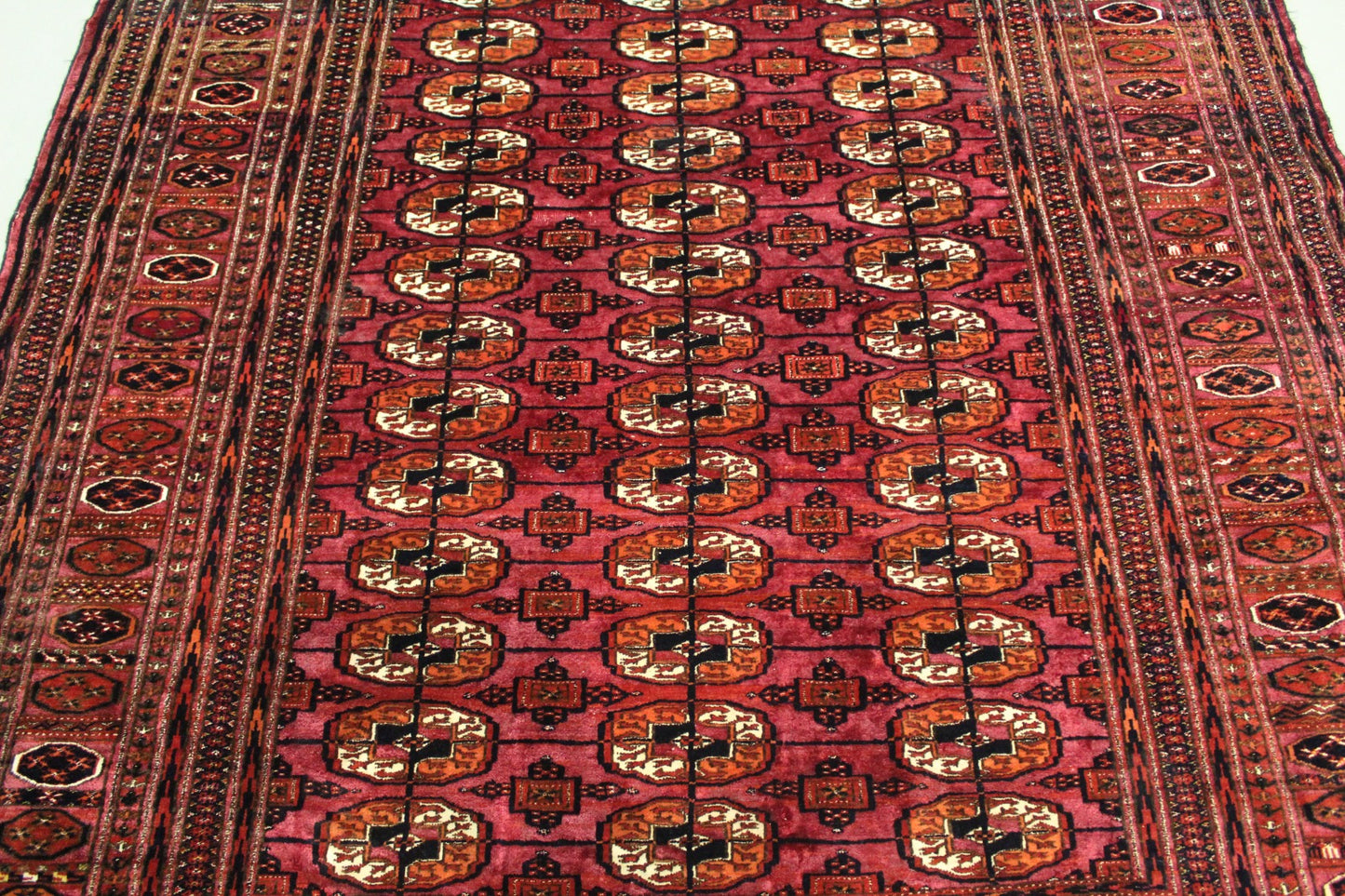 Antik Turkmenische Teppich Teke Seide auf Schurwolle 180 x 160 cm top zustand