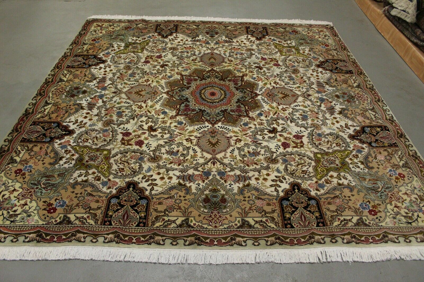 Antik handgeknüpfter persische Täbris Teppich 250 x 250 cm top zustand