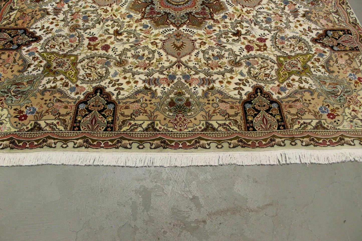 Antik handgeknüpfter persische Täbris Teppich 250 x 250 cm top zustand