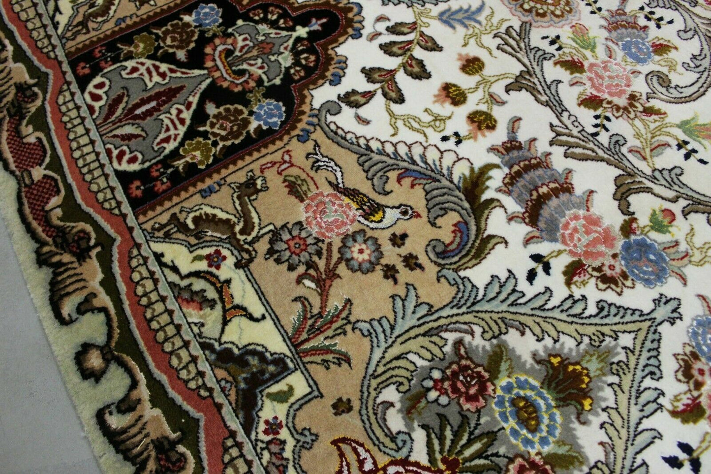 Antik handgeknüpfter persische Täbris Teppich 250 x 250 cm top zustand