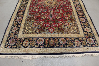 Antik handgeknüpfter Isfahan wolle Seide auf Seide Teppich 175 x 108 cm perfekt