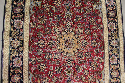 Antik handgeknüpfter Isfahan wolle Seide auf Seide Teppich 175 x 108 cm perfekt
