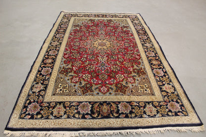 Antik handgeknüpfter Isfahan wolle Seide auf Seide Teppich 175 x 108 cm perfekt