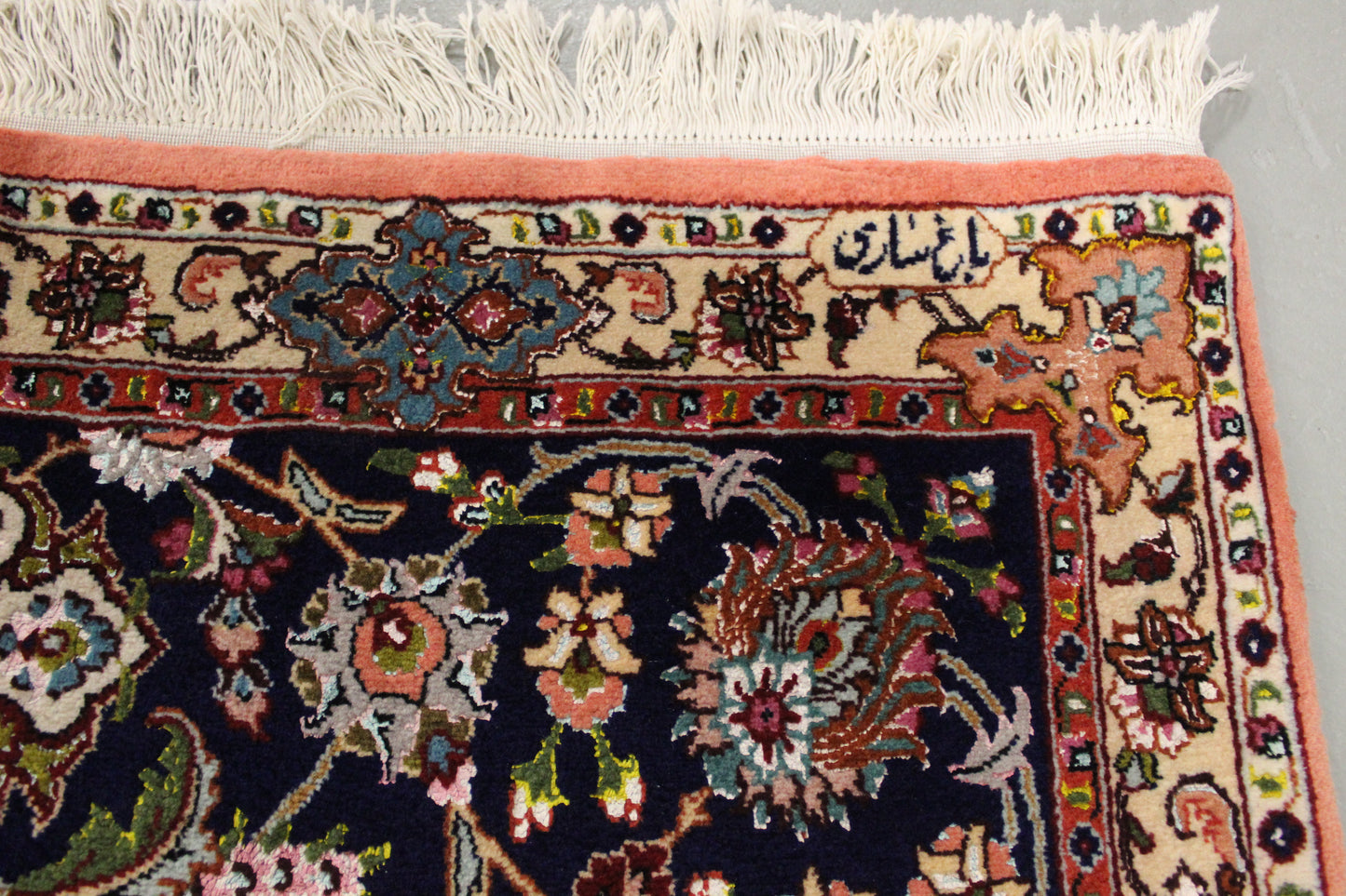 Antik handgeknüpfter wolle mit Seide ( 50 Raj ) tabriz Teppich 360 x 245 cm