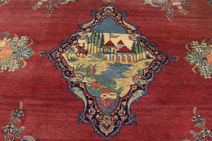 Antik handgeknüpfter Perser Kerman Teppich 205 x 132 cm top zustand ca 100 Jahre