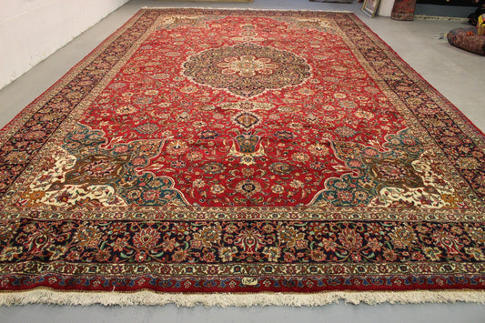 Antik Handgeknüpfter persische Tabriz Teppich 630 x 375 cm top zustand