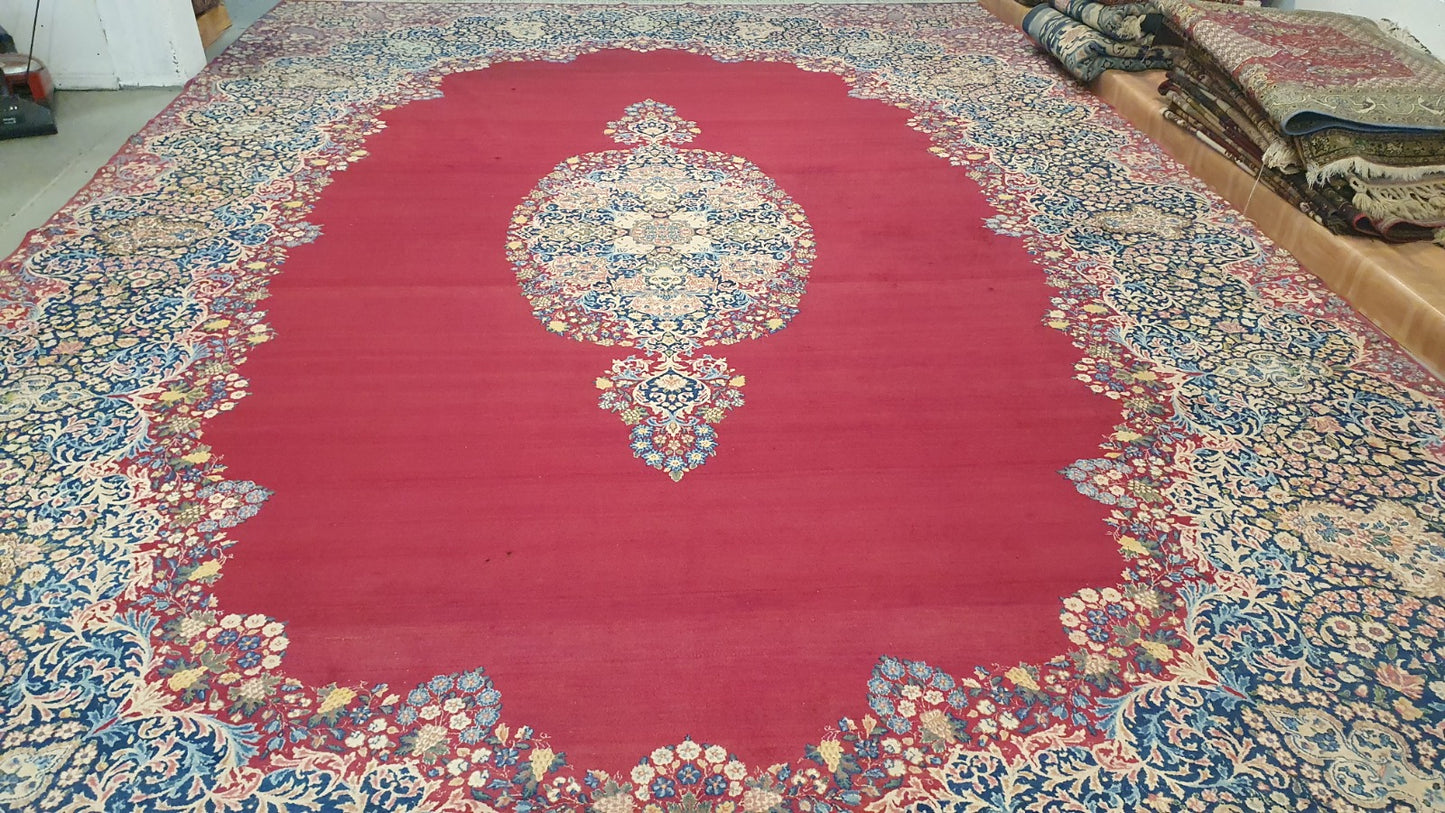 Antik handgeknüpfter persische kerman Teppich 620 x 385 cm top zustand perfekt