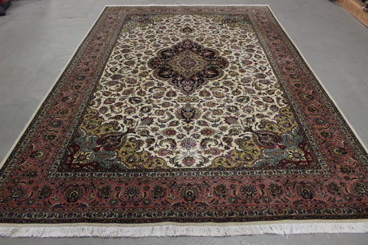 Antik handgeknüpfter Perser Tabriz Teppich 304 x 204 cm perfekt