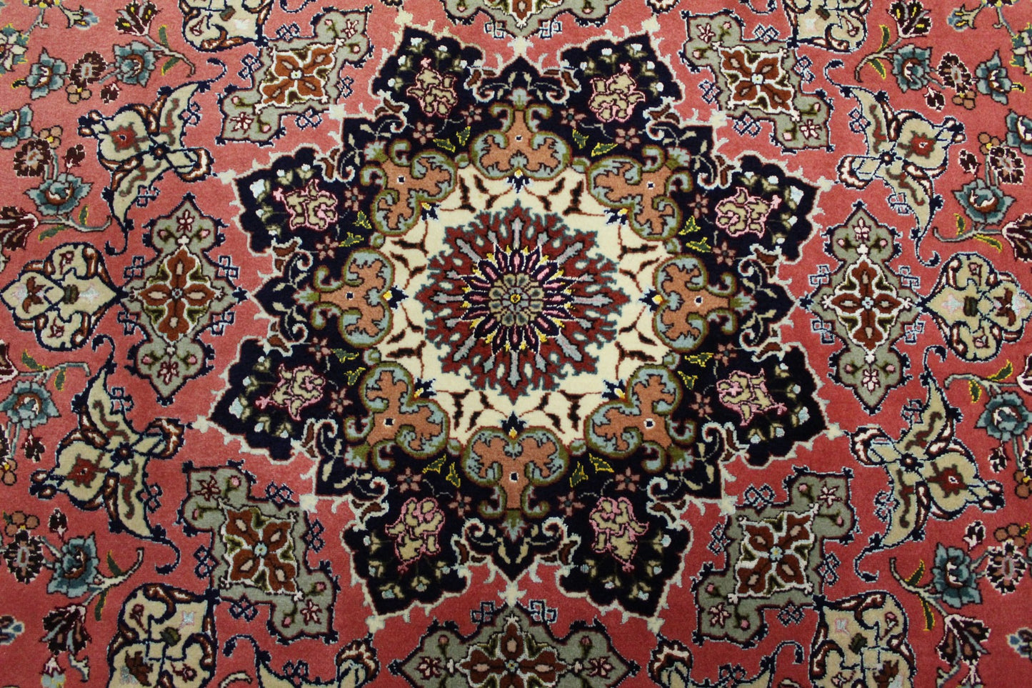 Antik handgeknüpfter wolle mit Seide ( 50 Raj ) tabriz Teppich 360 x 245 cm