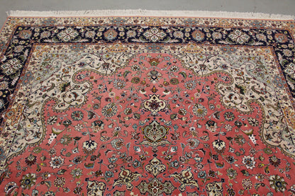 Antik handgeknüpfter wolle mit Seide ( 50 Raj ) tabriz Teppich 360 x 245 cm