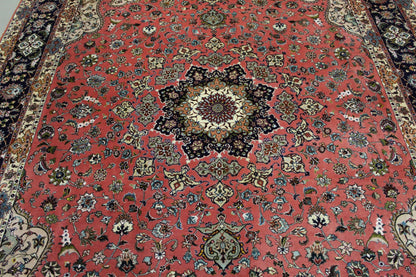 Antik handgeknüpfter wolle mit Seide ( 50 Raj ) tabriz Teppich 360 x 245 cm