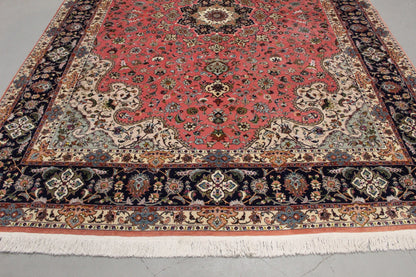 Antik handgeknüpfter wolle mit Seide ( 50 Raj ) tabriz Teppich 360 x 245 cm