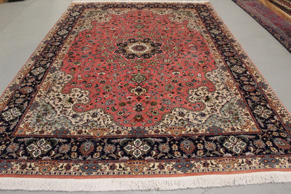 Antik handgeknüpfter wolle mit Seide ( 50 Raj ) tabriz Teppich 360 x 245 cm