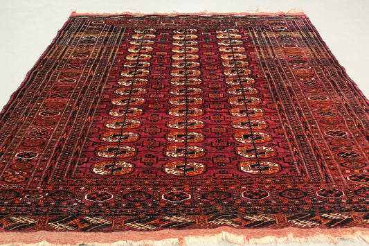 Antik Turkmenische Teppich Teke Seide auf Schurwolle 180 x 160 cm top zustand