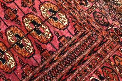 Antik Turkmenische Teppich Teke Seide auf Schurwolle 180 x 160 cm top zustand