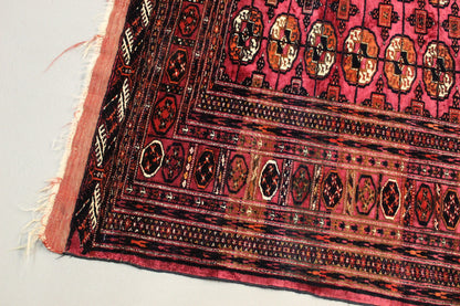 Antik Turkmenische Teppich Teke Seide auf Schurwolle 180 x 160 cm top zustand