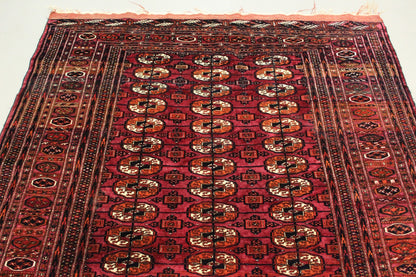 Antik Turkmenische Teppich Teke Seide auf Schurwolle 180 x 160 cm top zustand